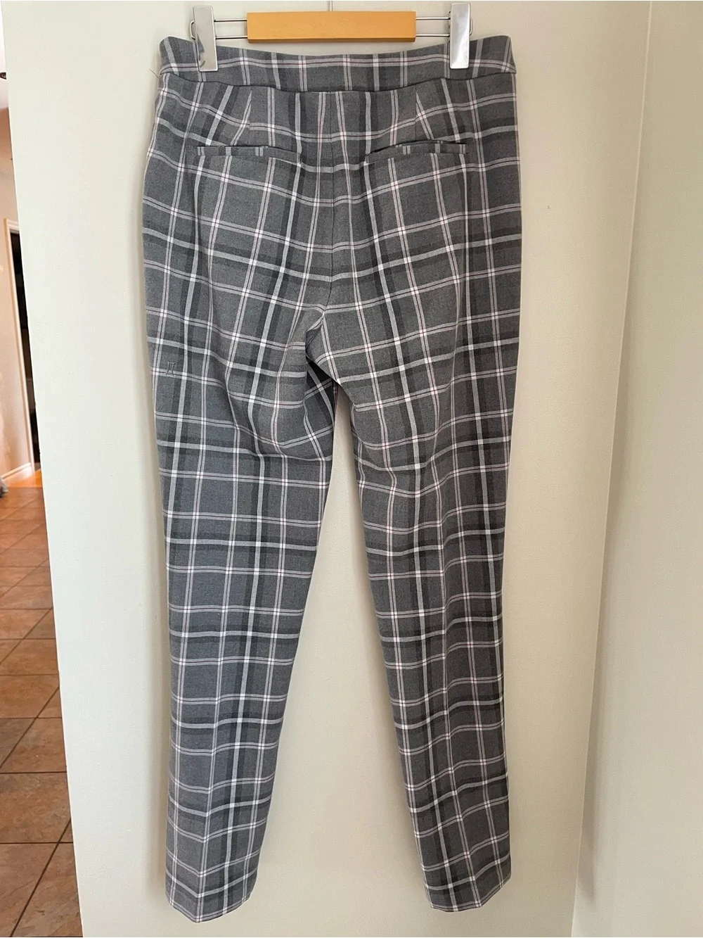 Kit and Ace Plaid Go To Trouser Pant Grey Plaid Size 8 Office Preppy Academia - Picture 6 of 12